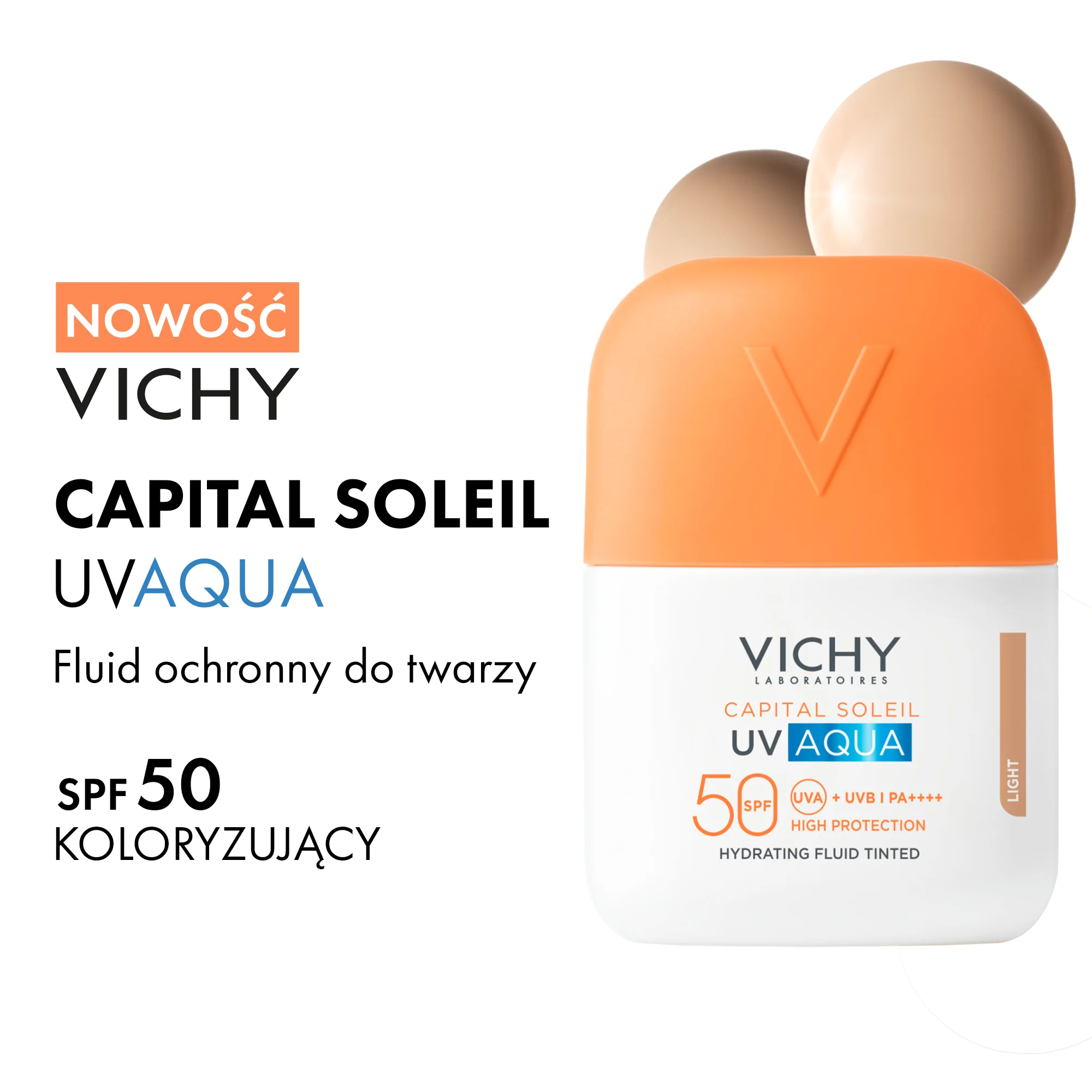 Vichy Capital Soleil UV-Aqua nawilżający fluid koloryzujący SPF 50, 50 ml