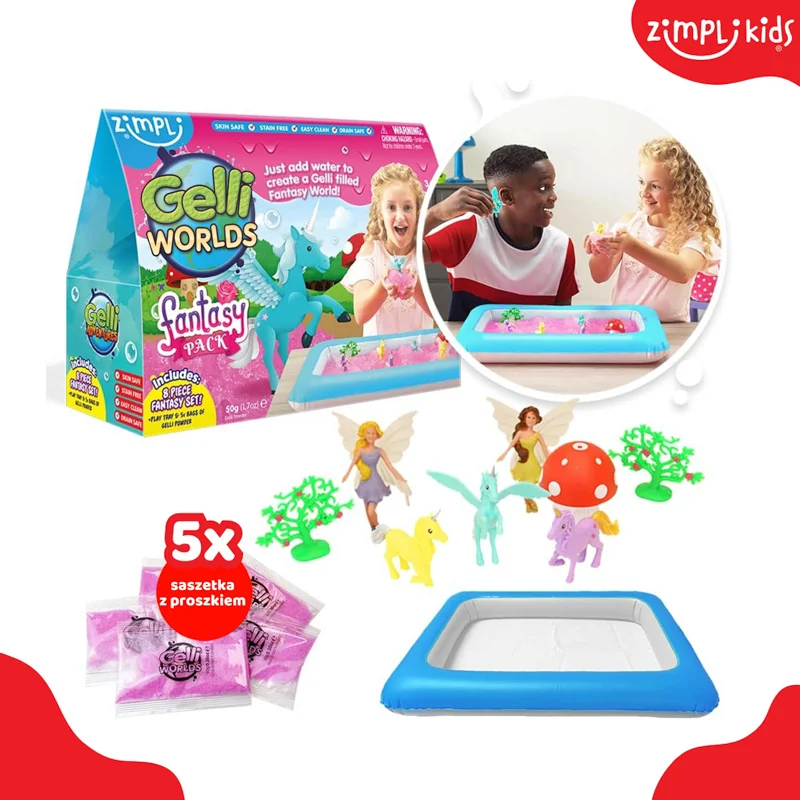 Zimpli Kids Gelli Worlds Fantasy Pack zestaw do tworzenia gelli z figurkami i tacą