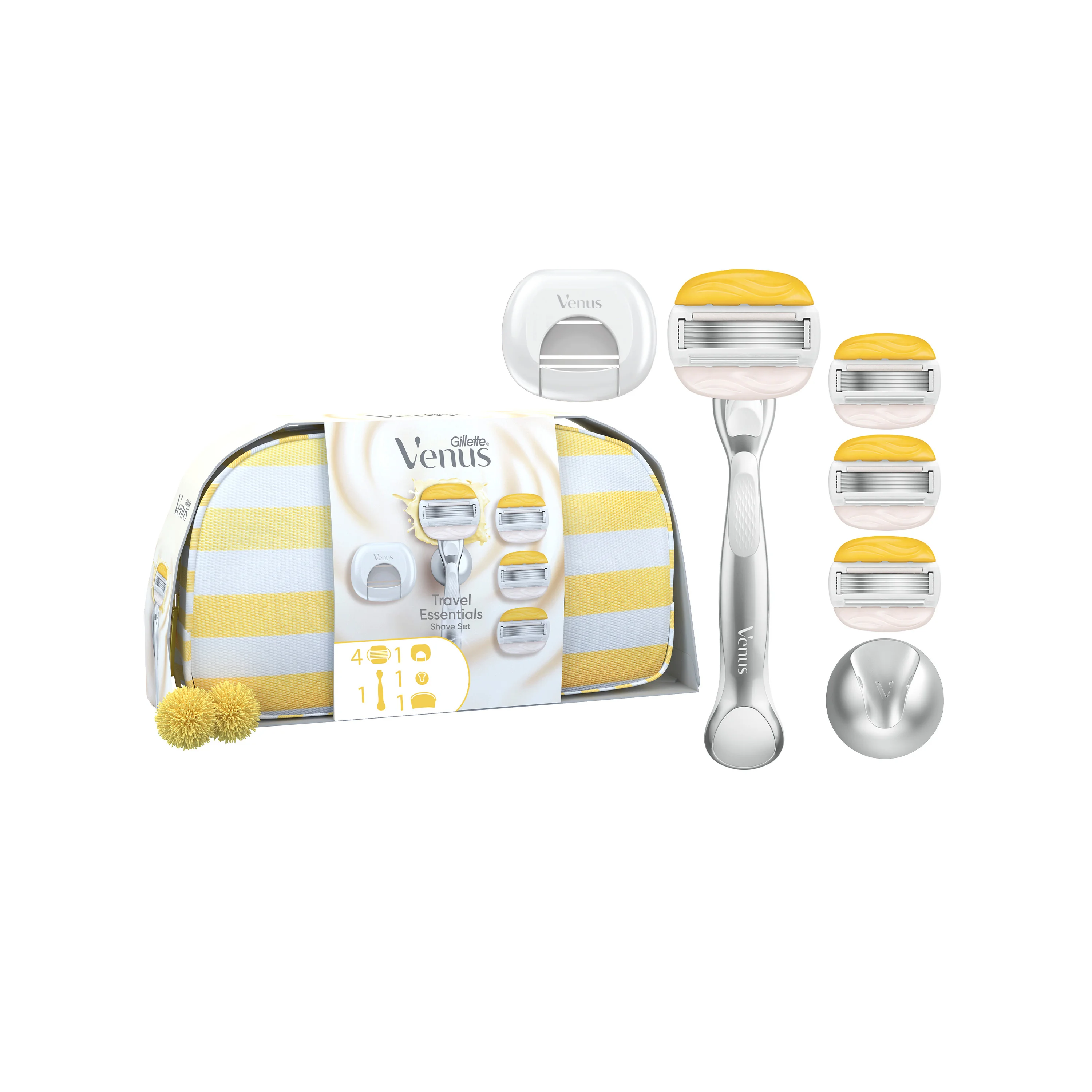 Gillette Venus ComfortGlide Zestaw maszynka do golenia dla kobiet + uchwyt prysznicowy + 4 wkłady