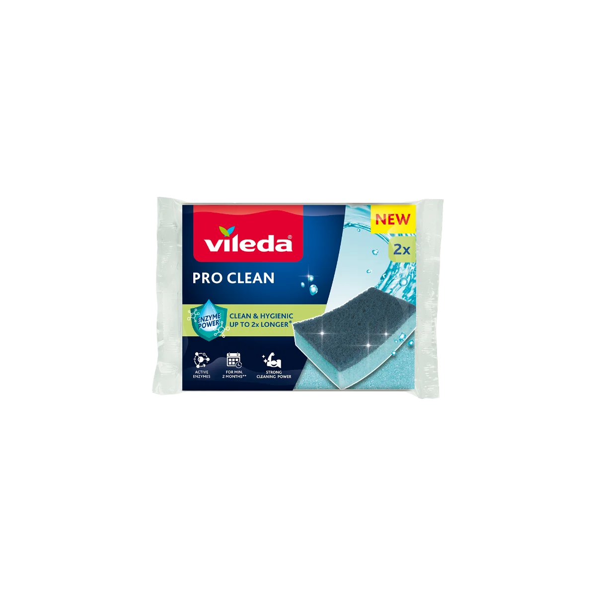 Vileda Pro Clean zmywak z enzymami, 2 sztuki