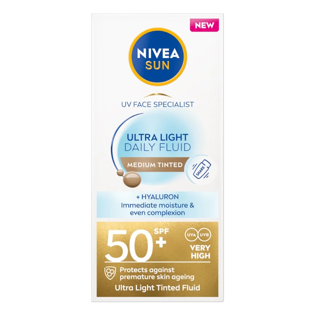 Nivea Sun Ultra Light Daily Fluid SPF 50+ fluid do twarzy Medium Tinted, 40 ml