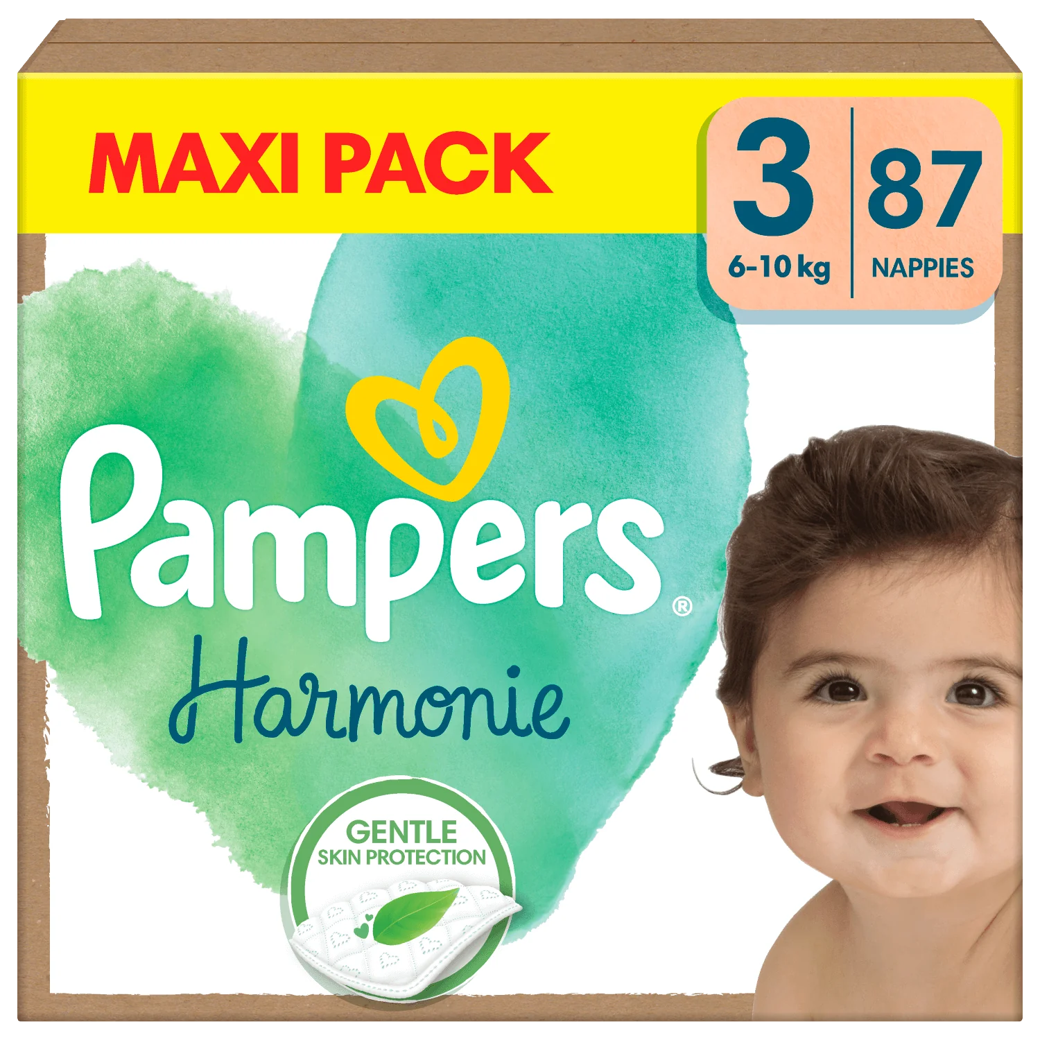 Pampers Harmonie Baby Pieluszki, rozmiar 3 (6kg-10kg), 87 sztuk