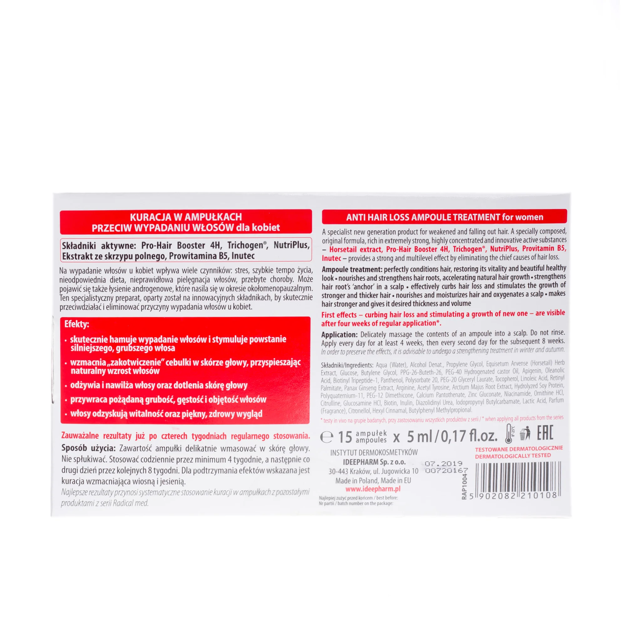 Radical Med kuracja w ampułkach przeciw wypadaniu włosów, 15 x 5 ml