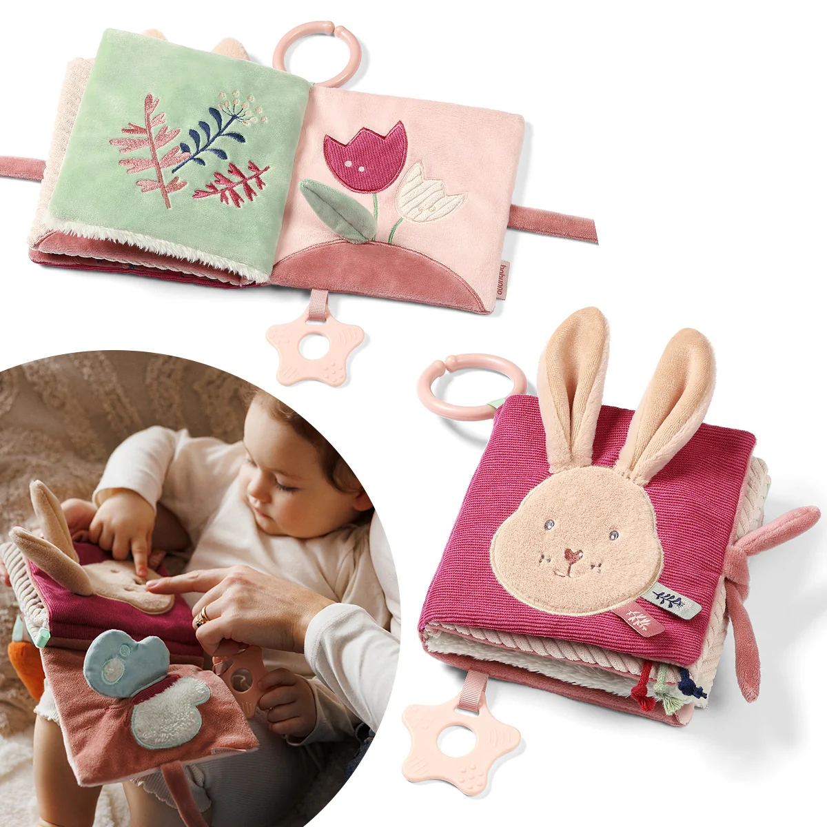 Babyono książeczka sensoryczna Rabbit Karo, 1 sztuka