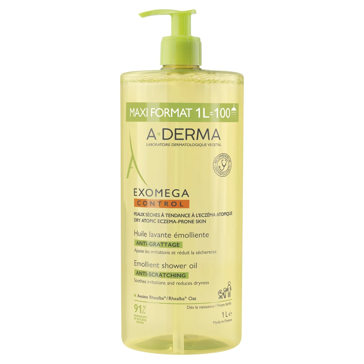 A-Derma Exomega Control olejek emolient pod prysznic, 1000 ml