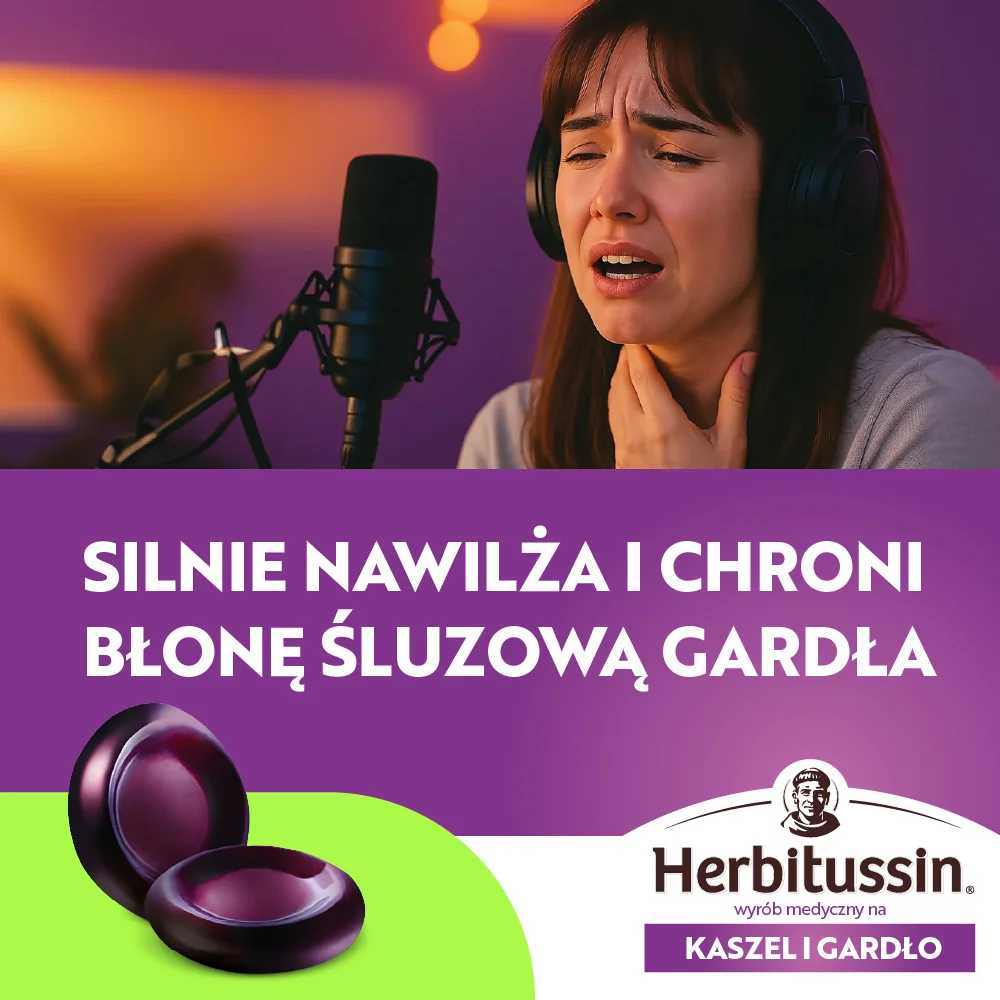 Herbitussin na kaszel i gardło, 24 pastylki