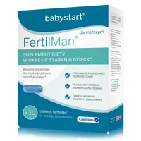 FertilMan - suplement diety bogaty w witaminy, minerały i antyoksydanty, 30 tabletek