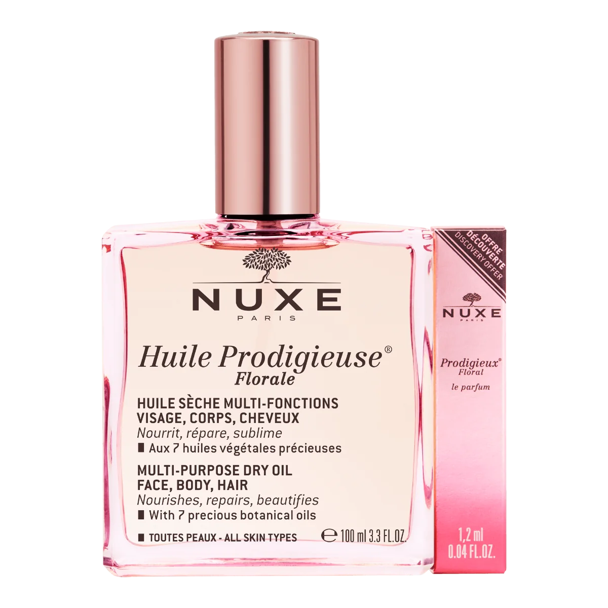 Nuxe Huile zestaw Prodigieuse Florale Suchy olejek, 100 ml + Perfumy Prodigieux Florale, 1.2 ml 