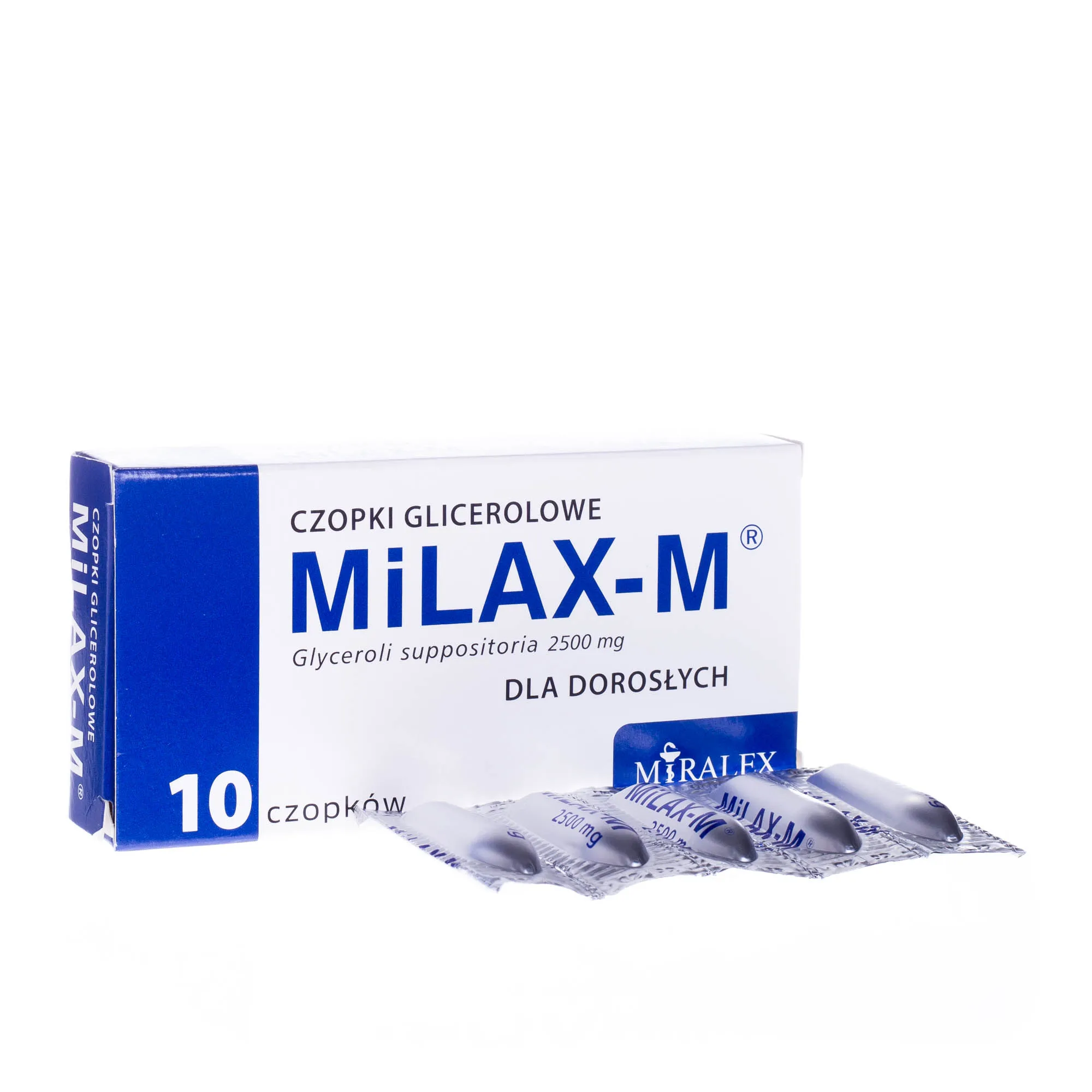 Milax-M, czopki glicerolowe dla dorosłych 2,5g, 10 czopków