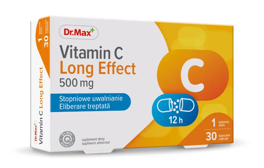 Vitamin C 500 mg long effect Dr.Max, suplement diety, 30 kapsułek