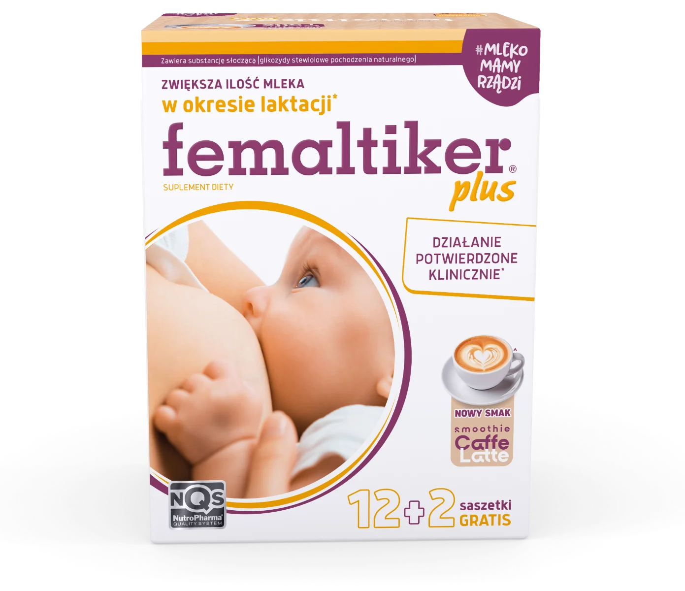 Femaltiker® Plus smak caffee latte, 14 saszetek