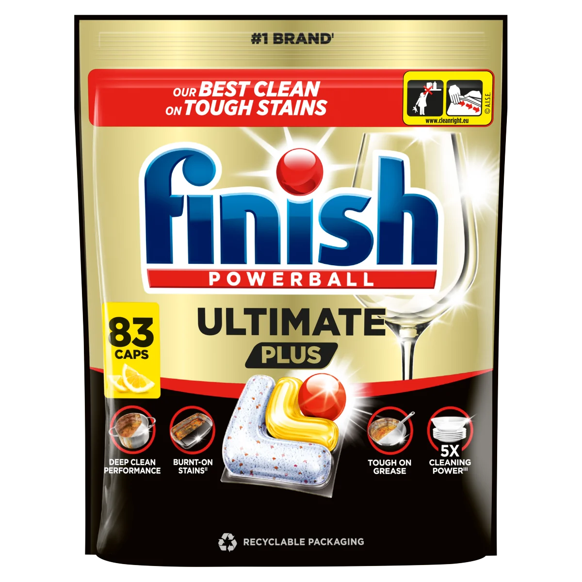 Finish Ultimate Plus kapsułki do zmywarki Lemon, 83 sztuki