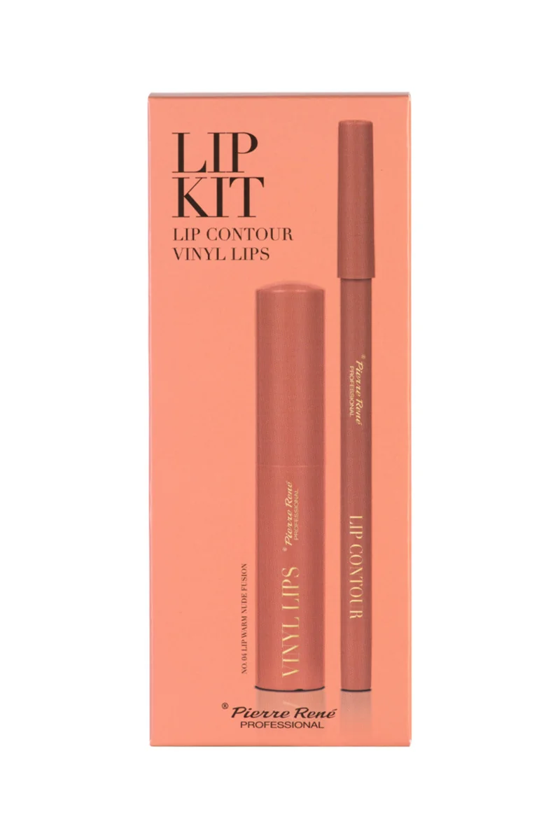 Pierre Rene Professional zestaw do makijażu ust LIP KIT 04, konturówka + pomadka