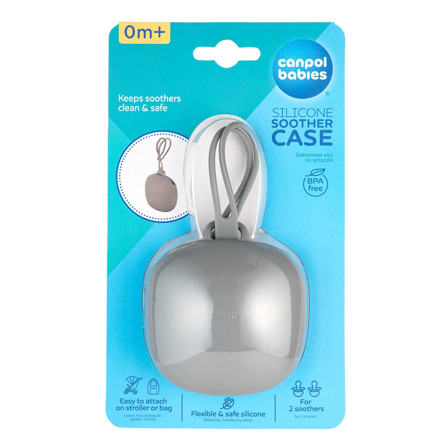 Canpol Babies silikonowe etui na smoczki grey, 1 sztuka