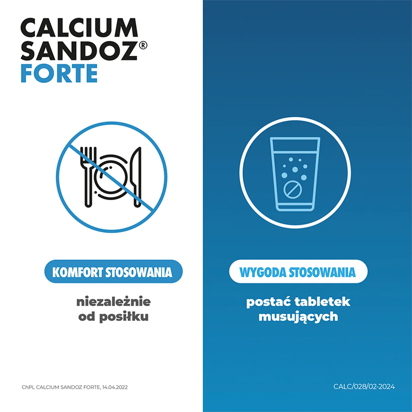 Calcium-Sandoz Forte 500 mg, tabletki musujące