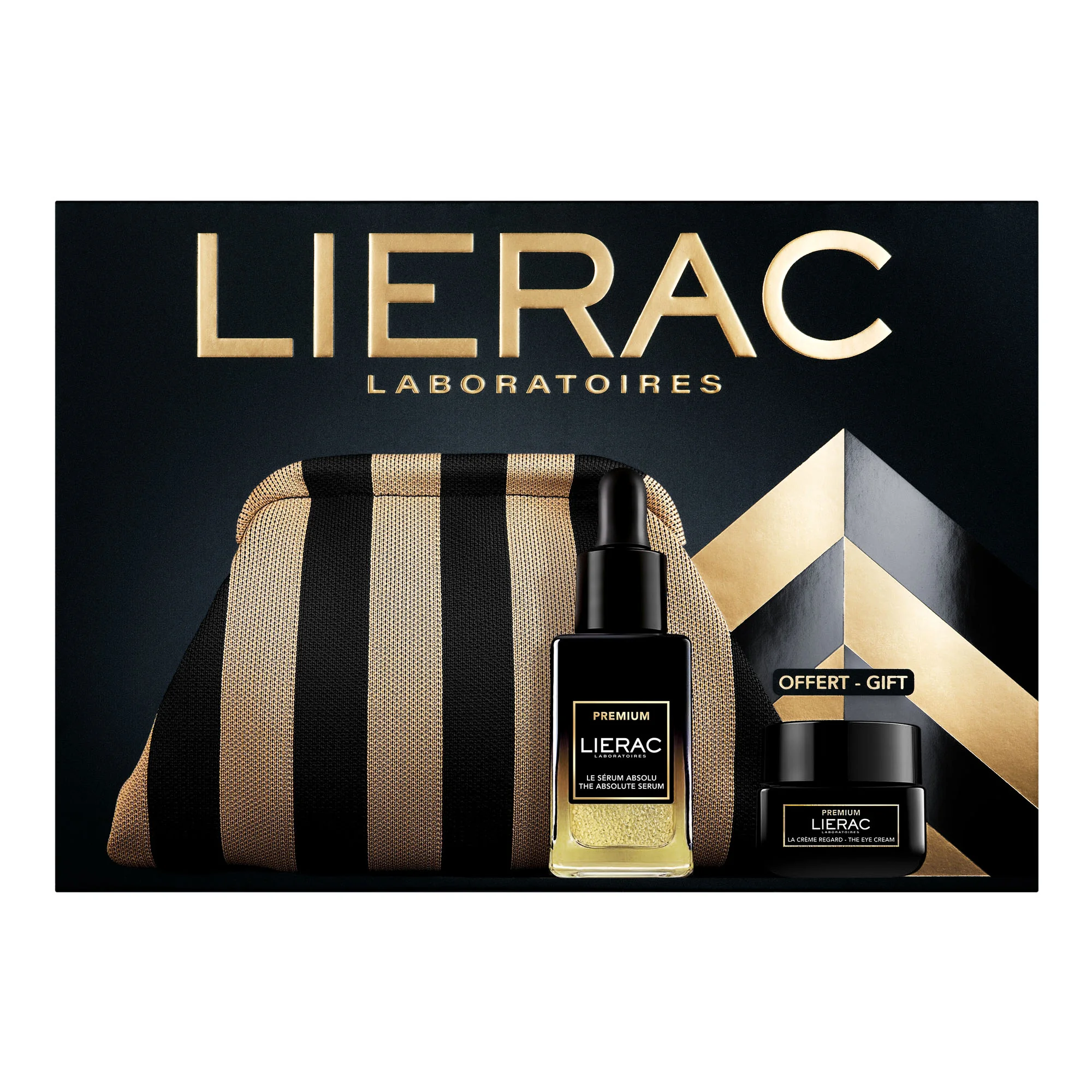 Lierac Premium Zestaw serum regenerujące, 30 ml + krem pod oko 20, ml + kosmetyczka