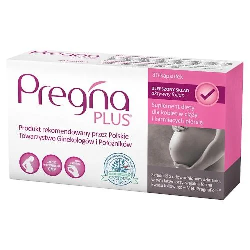 Pregna Plus dla kobiet w ciąży i karmiących piersią, 30 kapsułek