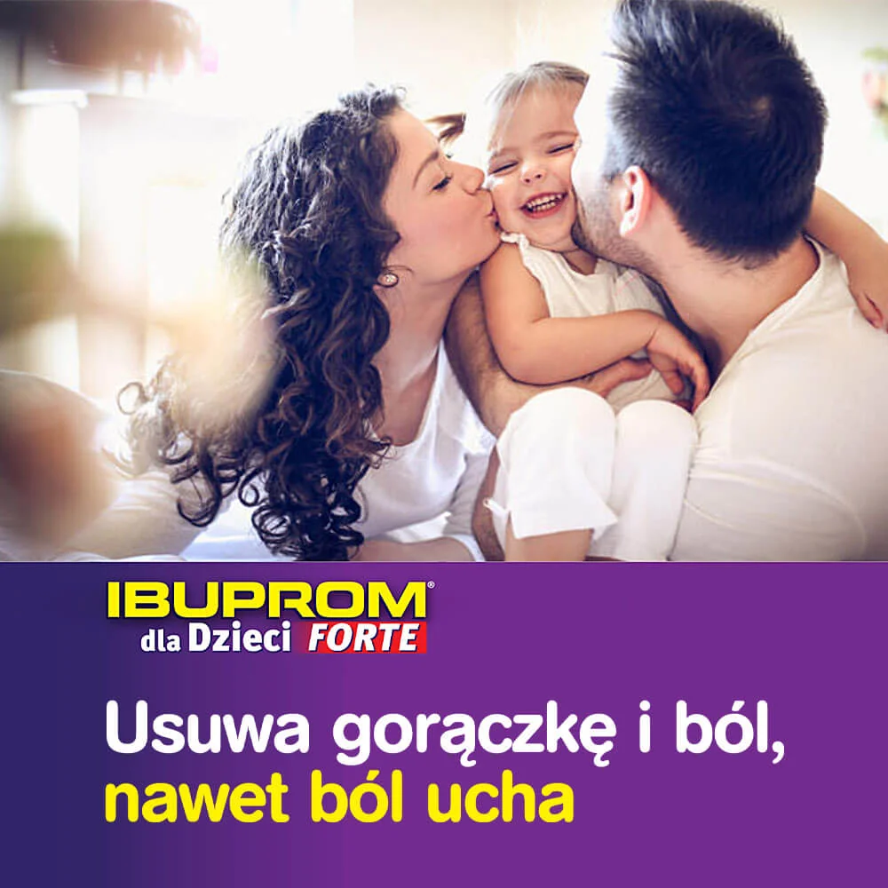 Ibuprom Forte 0,2 g/5 ml zawiesina doustna dla dzieci, smak truskawkowy, 100 ml