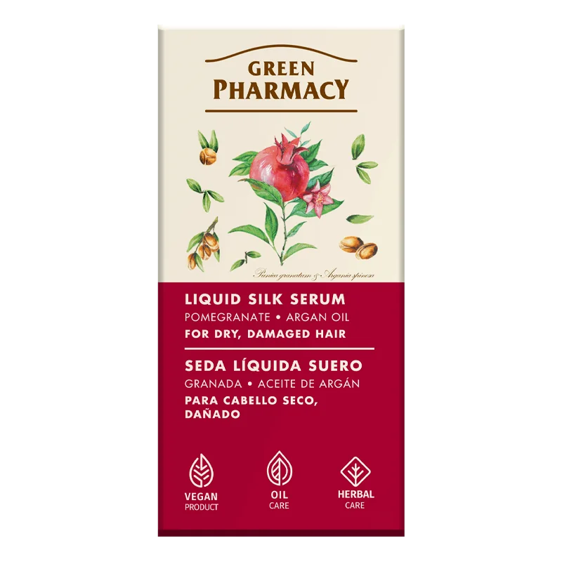 Green Pharmacy płynne serum jedwabne granat i olej arganowy, 30 ml