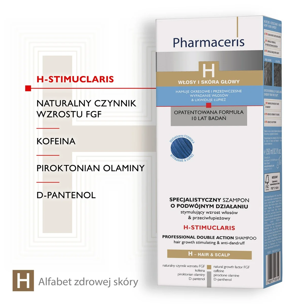 Pharmaceris H specjalistyczny szampon stymulujący włosy i przeciwłupieżowy, 250 ml