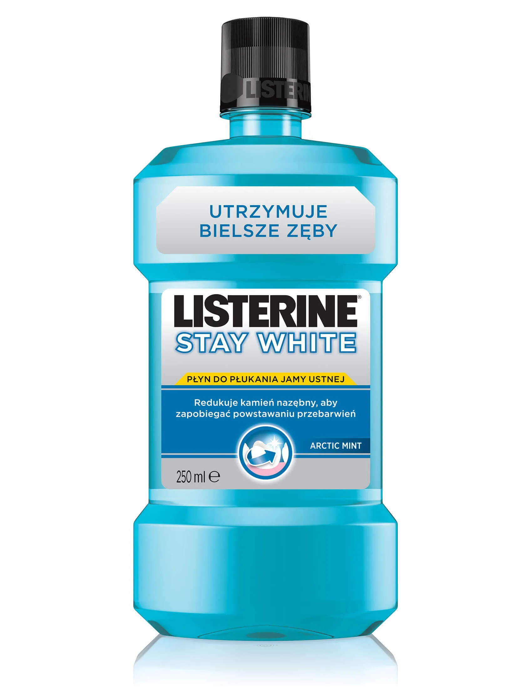 Listerine Stay White Arctic Mint, płyn do płukania jamy ustnej, 250ml