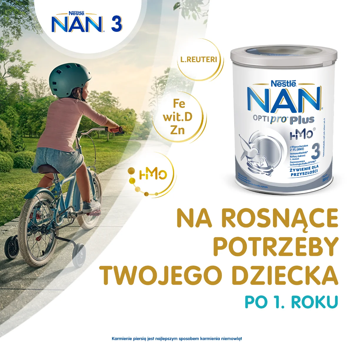 Nestle NAN Optipro Plus 3 HM-O 800 g, mleko modyfikowane powyżej 1 roku