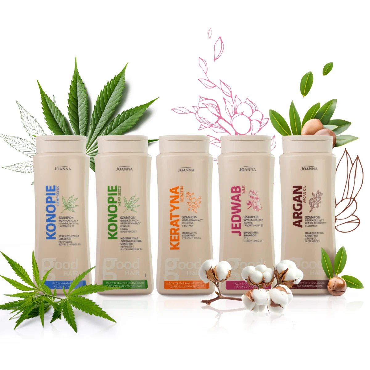 Joanna Konopie szampon wzmacniający do włosów wypadających, 400 ml