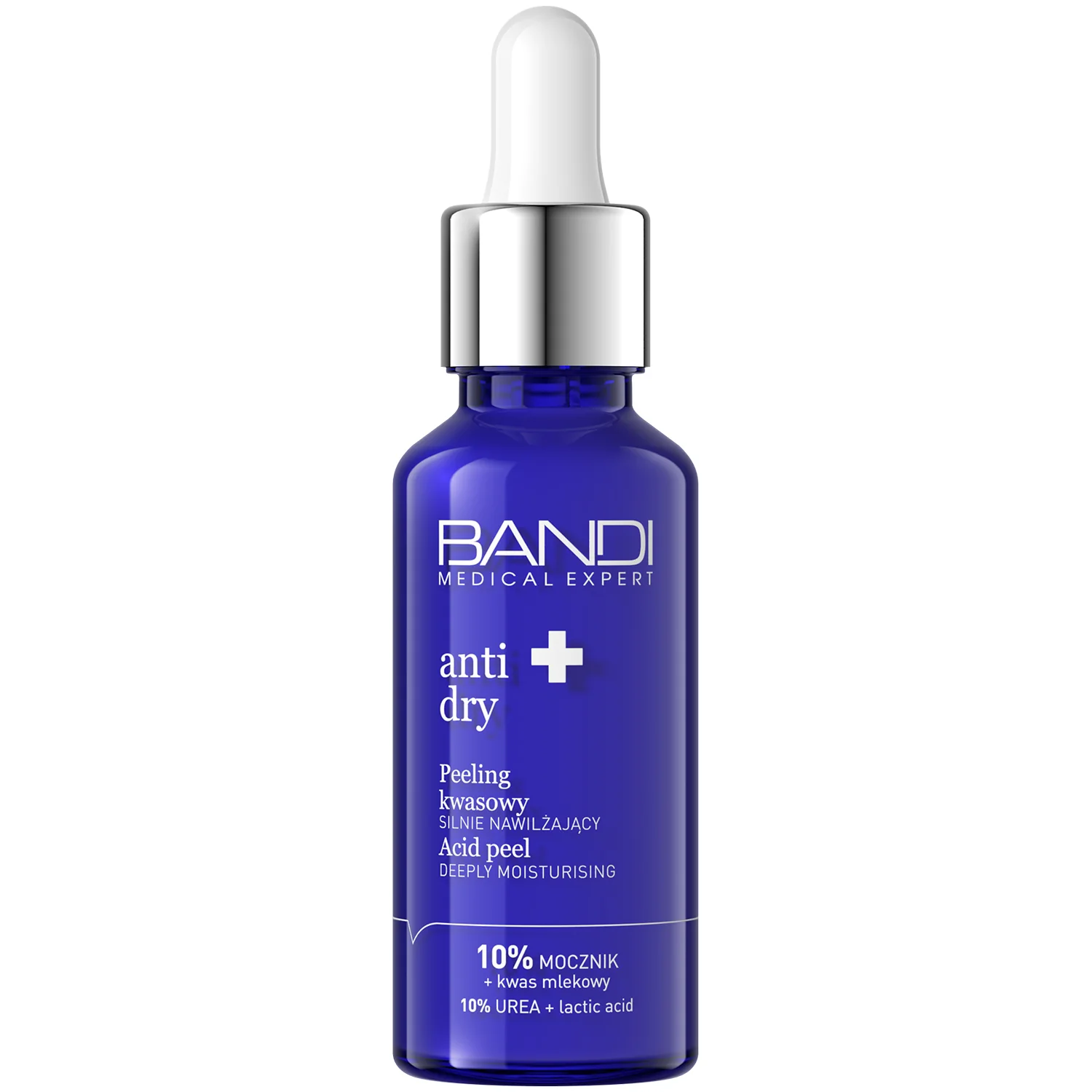 Bandi Medical Expert Anti-Dry Peeling Kwasowy Silnie Nawilżający 10% Mocznik + Kwas mlekowy, 30 ml