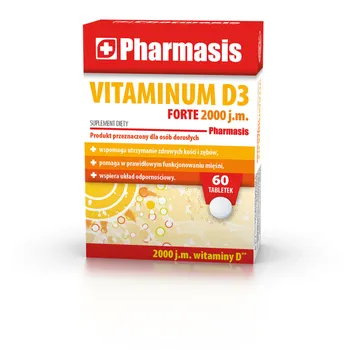 Pharmasis Vitaminum D3 Forte 2000 j.m., suplement diety, 60 tabletek 