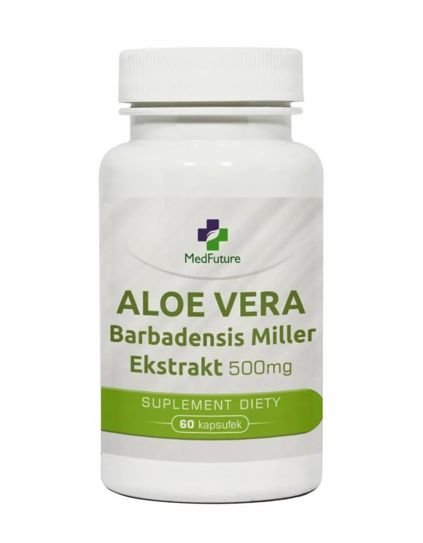 Aloe Vera Barbadensis Miller, ekstrakt, 500 mg, 60 kapsułek