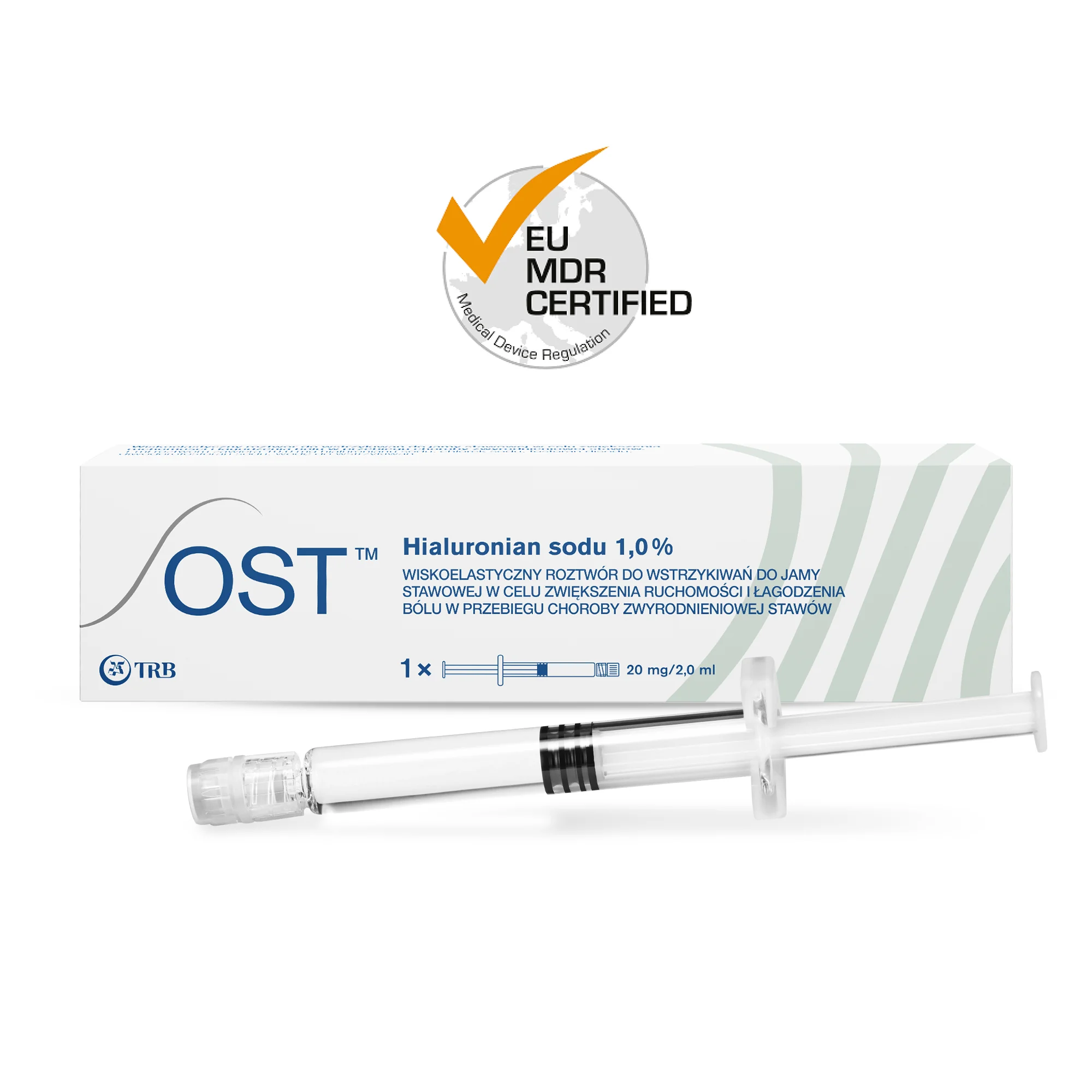 OST roztwór wiskoelastyczny do iniekcji do przestrzeni stawowej 0,02g/2 ml, 1 ampułkostrzykawka