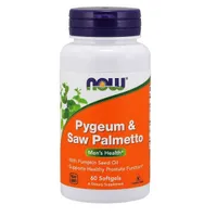 Now Foods Pygeum Saw Palmetto, suplement diety, 60 kapsułek