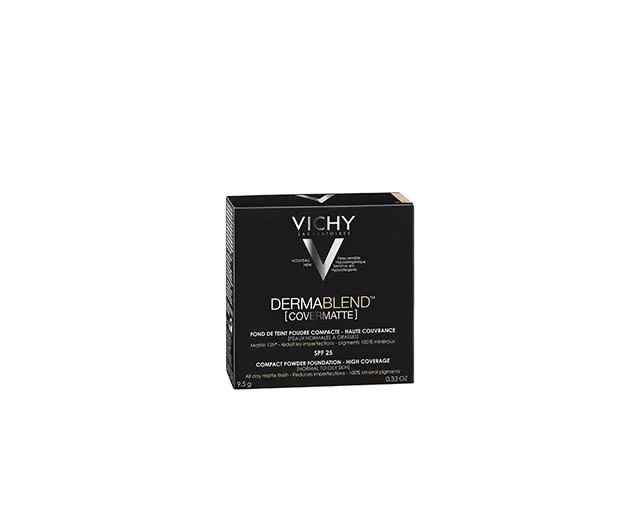Vichy Dermablend Covermatte, puder kryjący w kompakcie, 35 sand, SPF 25, 9,5 g