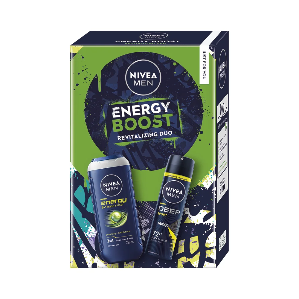 Nivea Men Energy Boost żel pod prysznic, 250 ml + antyperspirant, 150 ml