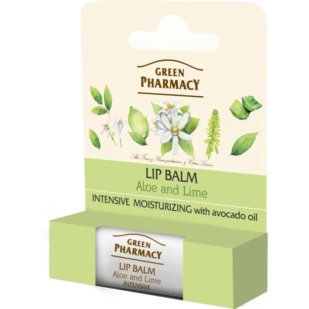 Green Pharmacy balsam do ust, aloes i limonka, 3,6 g