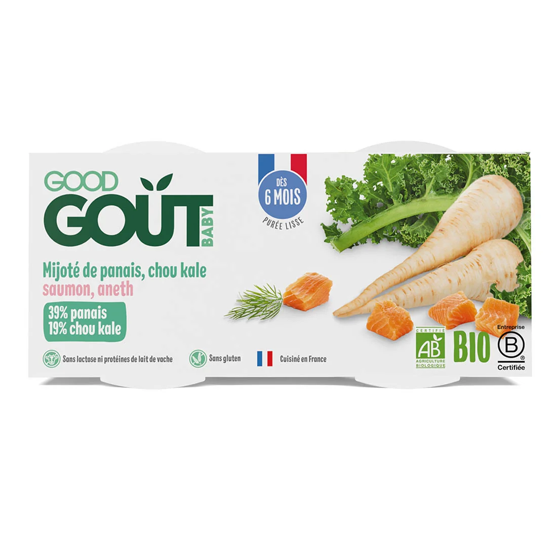 Good Gout BIO łosoś z kapustą i pasternakiem, 2 x 190 g