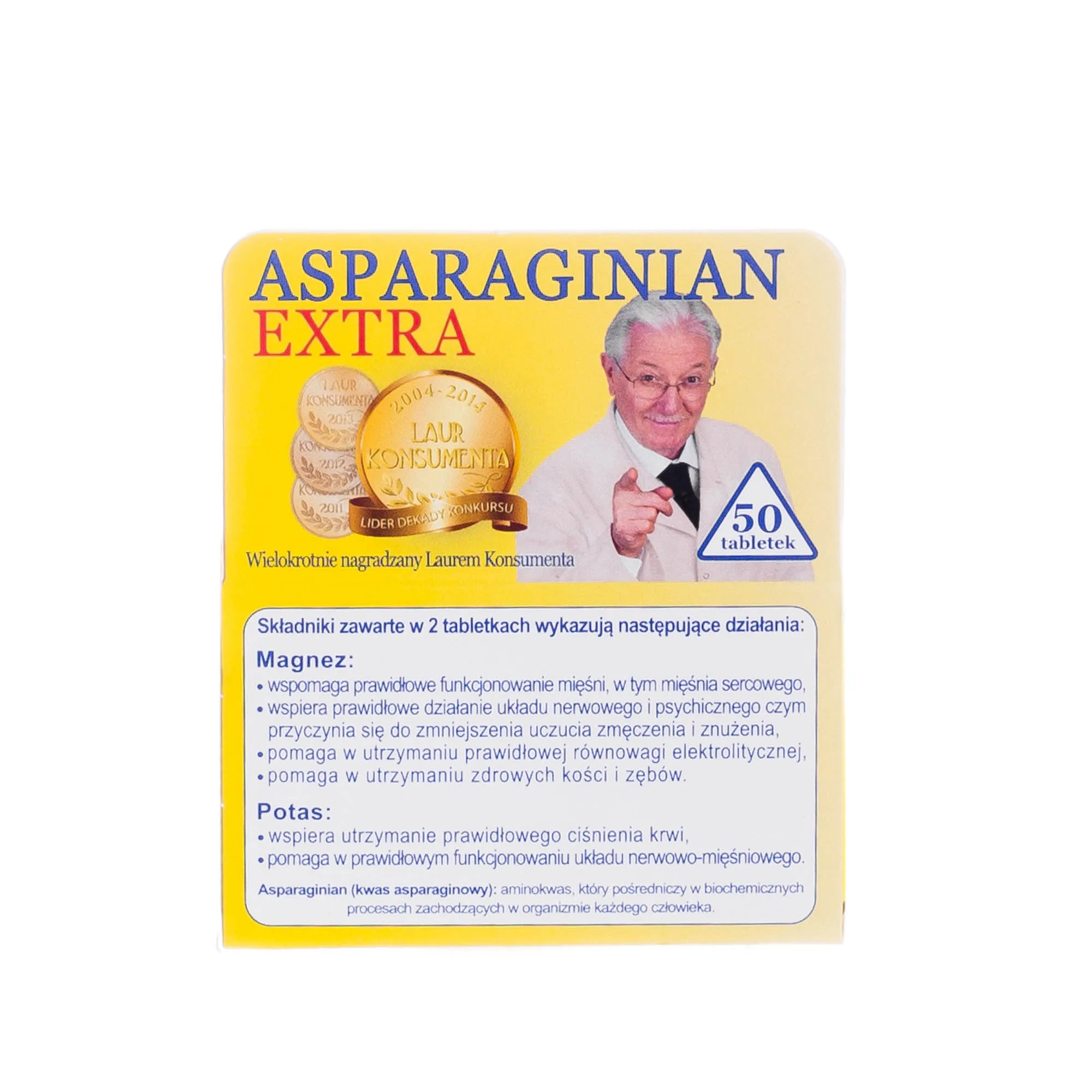 Asparginian Magnezu Potasu Extra, suplement diety, 50 tabletek 