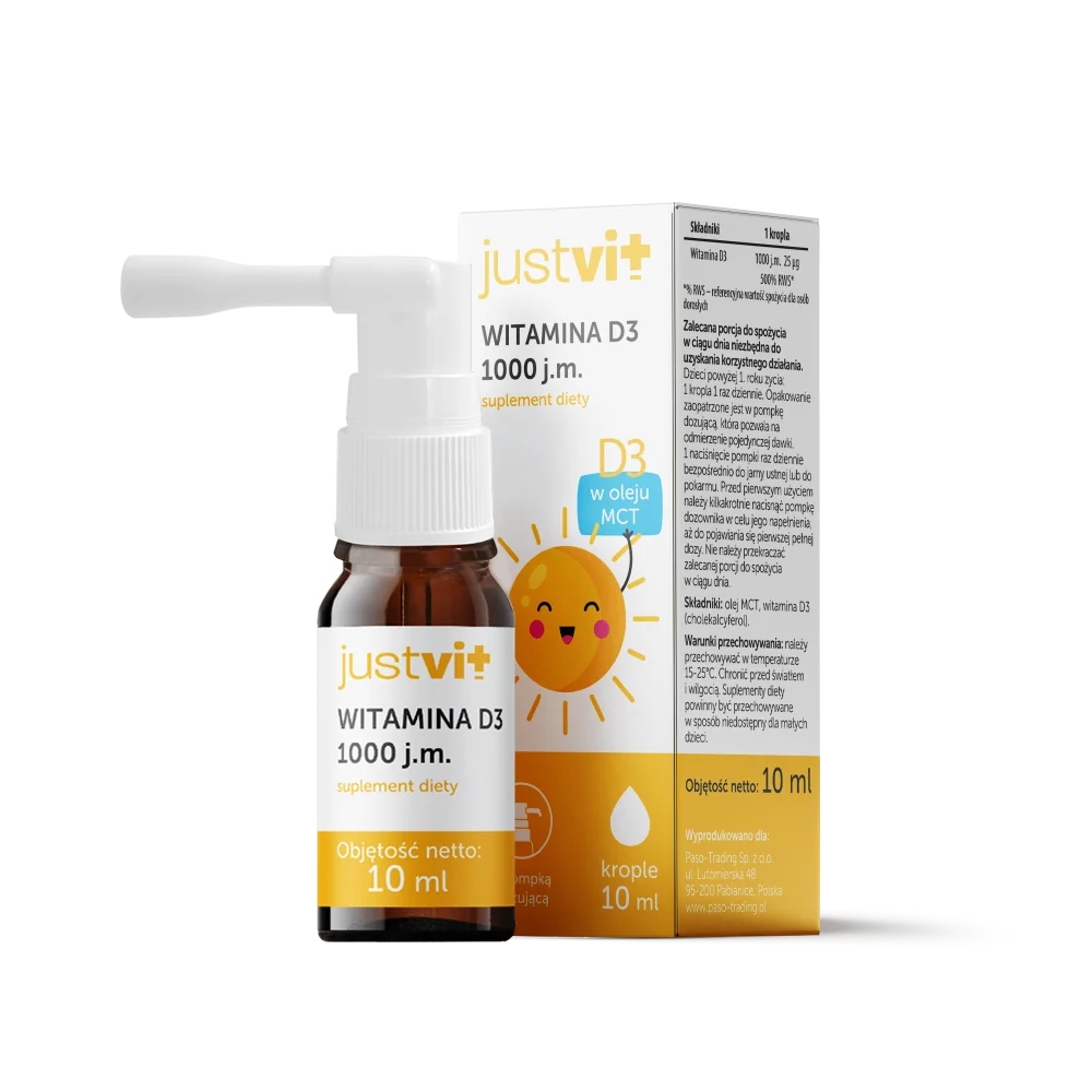 JustVit Witamina D3 1000 j.m. krople, 10 ml
