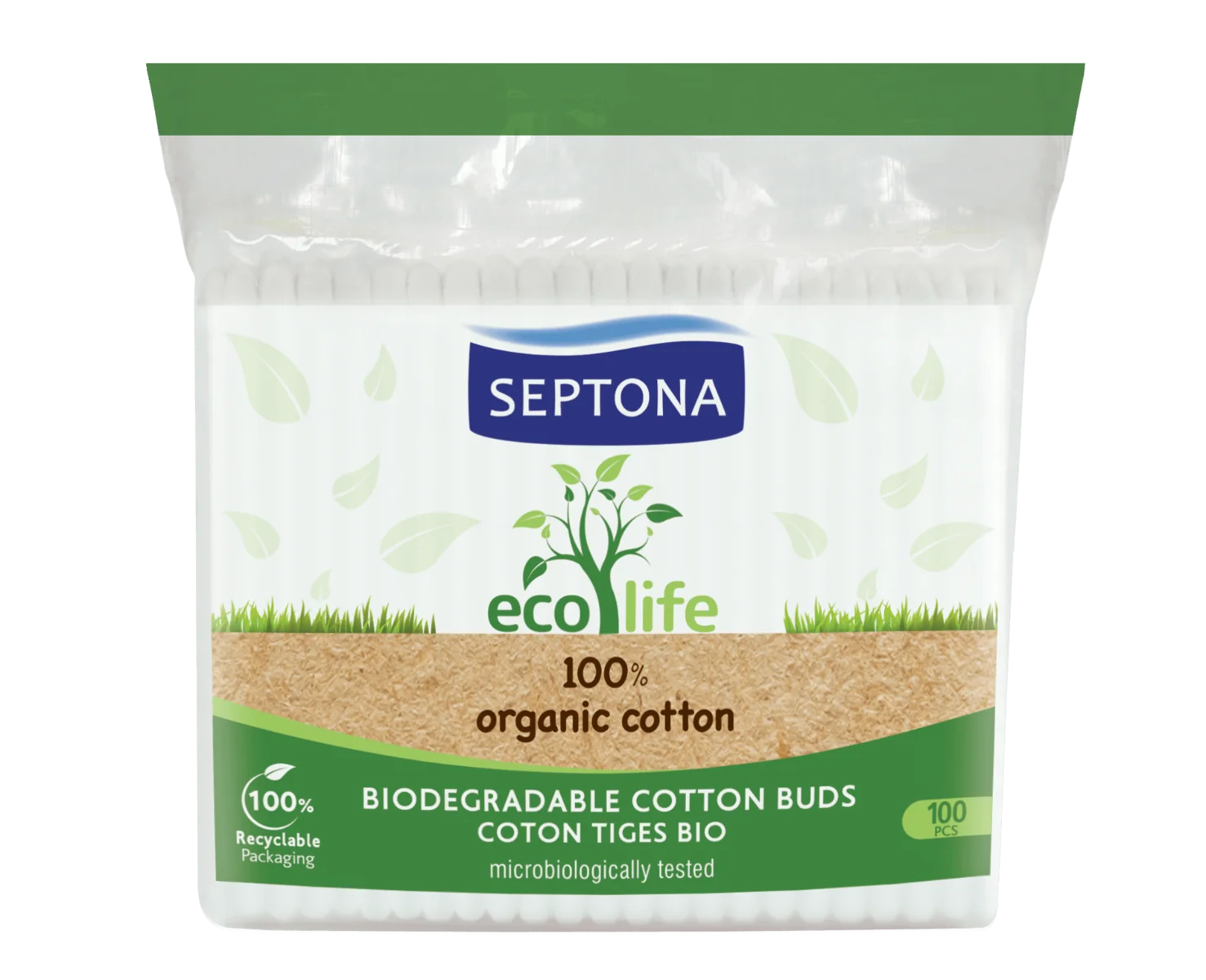Septona EcoLife patyczki organiczne, 100 szt.