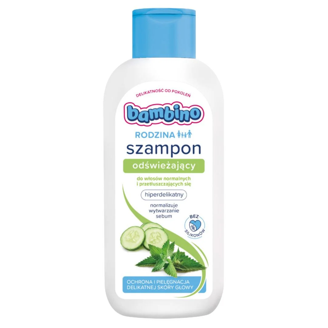 Bambino Rodzina odświeżający szampon do włosów normalnych i przetłuszczających się, 400 ml. Data ważności: 31.10.2026