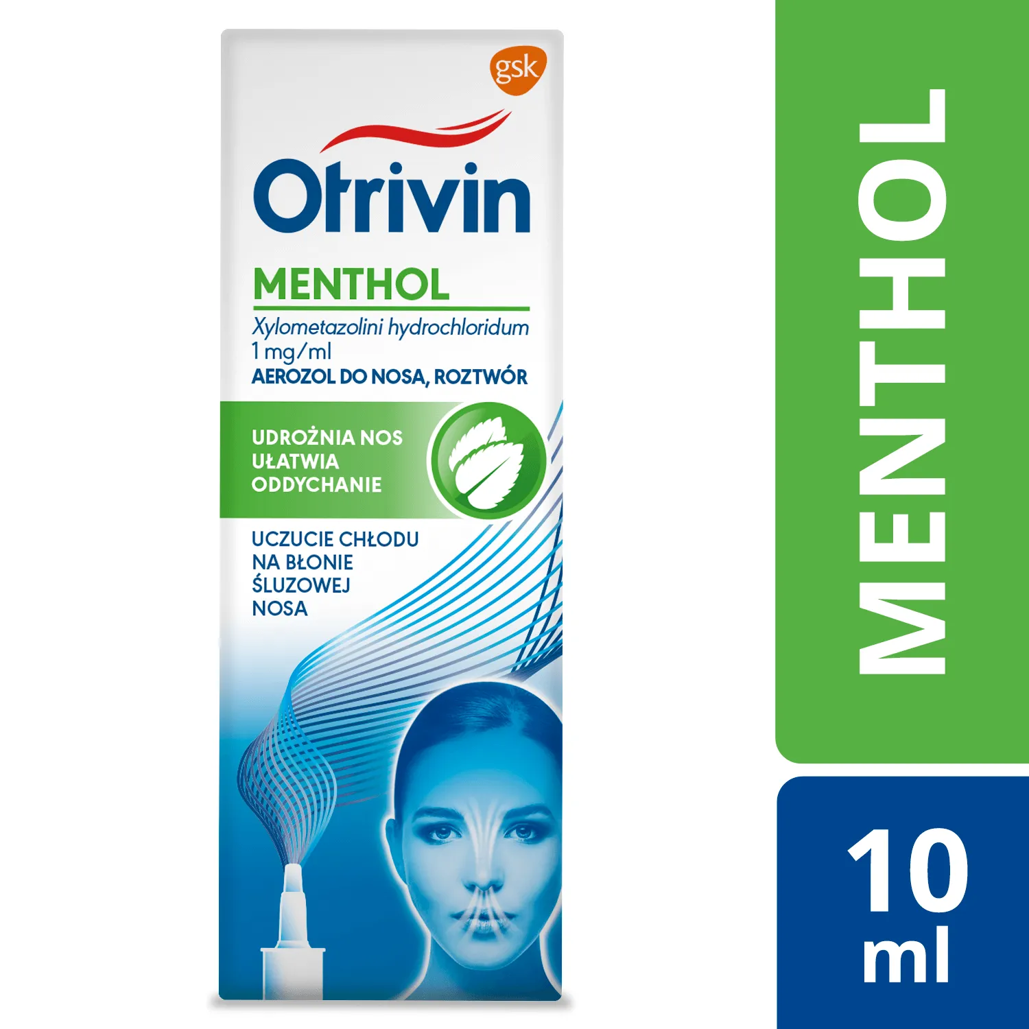 Otrivin Menthol 1 mg/ml - aerozol udrożniający nos, 10 ml 