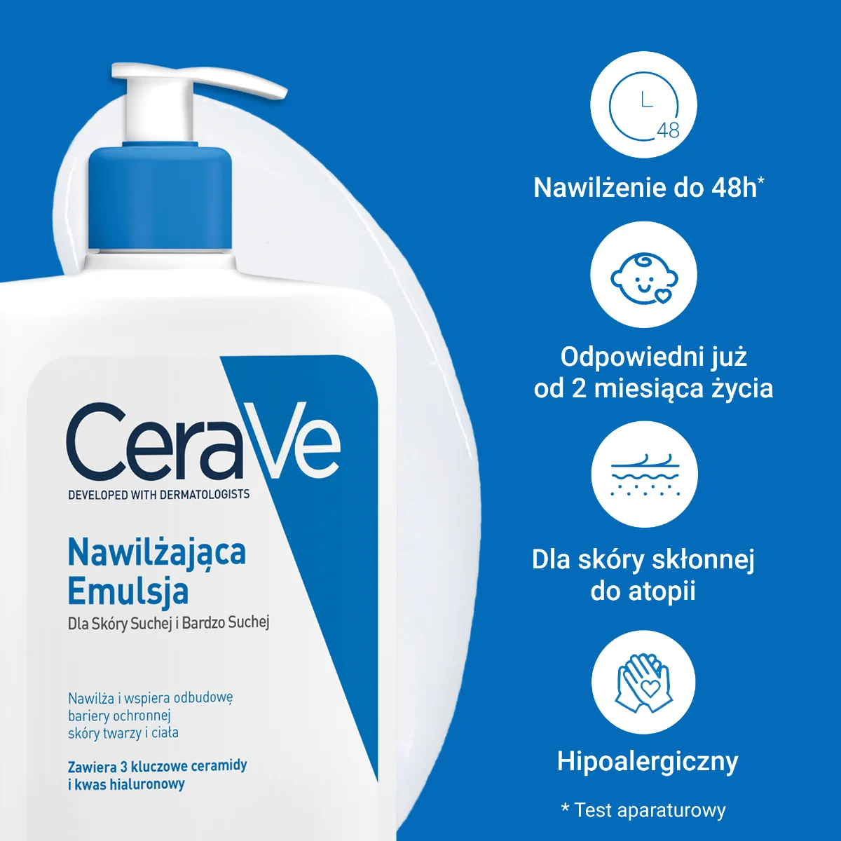 Cerave nawilżająca emulsja do twarzy i ciała, 1000 ml