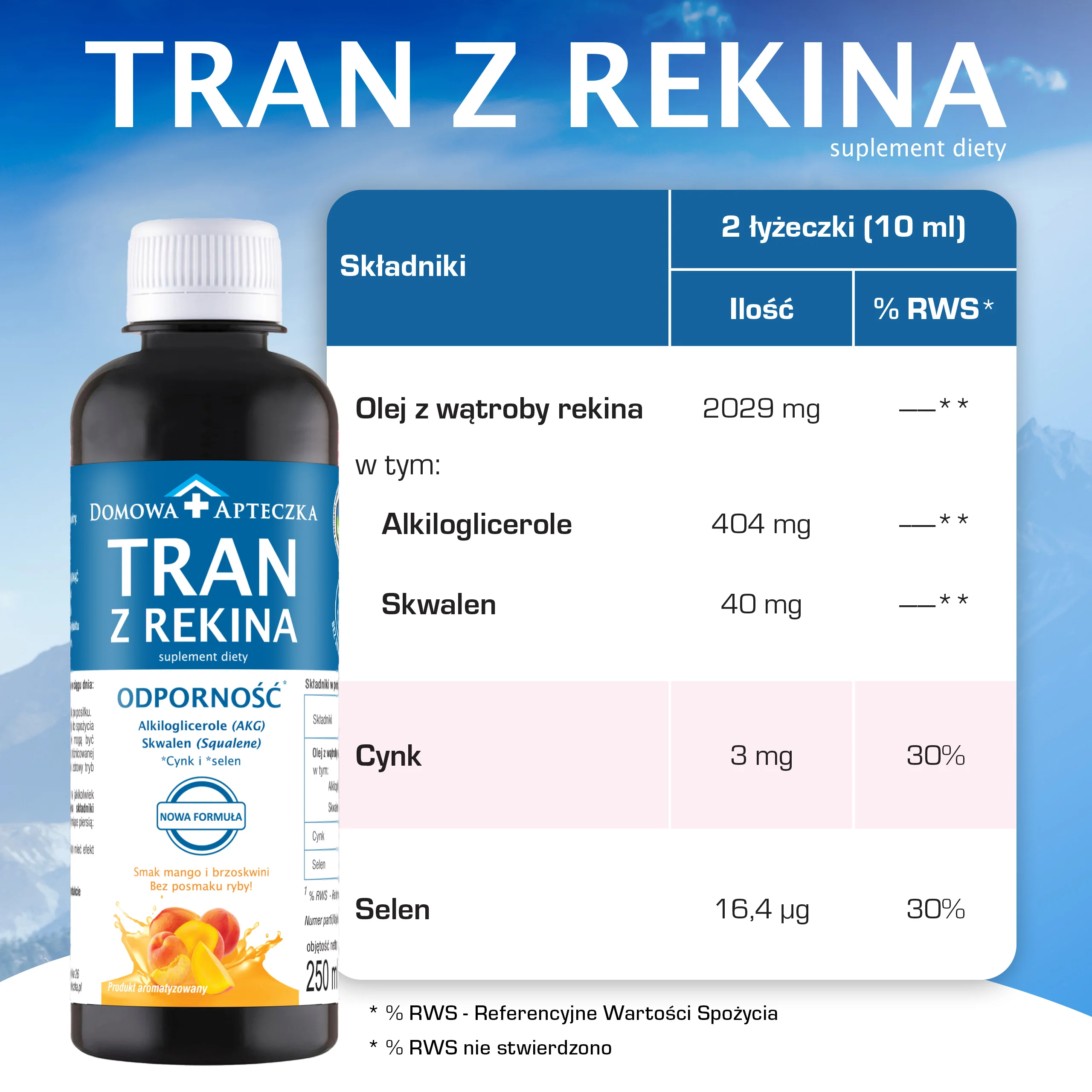 Domowa Apteczka Tran z rekina płyn, 250 ml