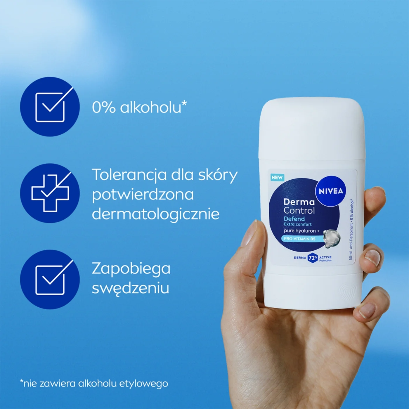 Nivea Men Derma Dry Control Defend antyperspirant w sztyfcie, 50 ml