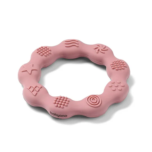 Babyono Gryzak silikonowy Ring różowy, 1 szt.