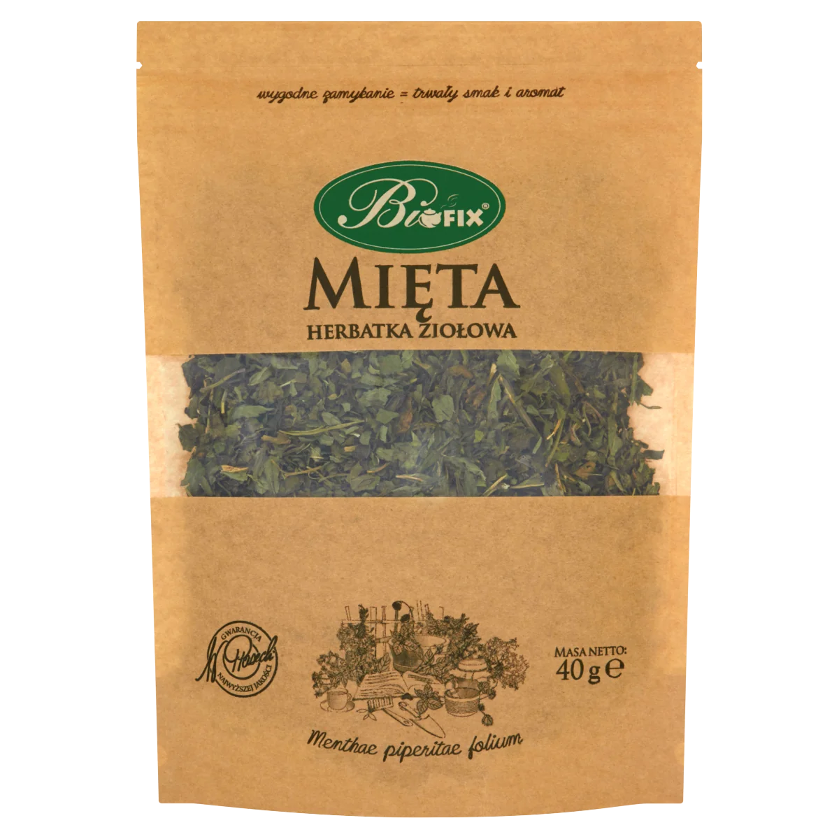 BiFIX Mięta herbatka ziołowa liściasta, 40 g