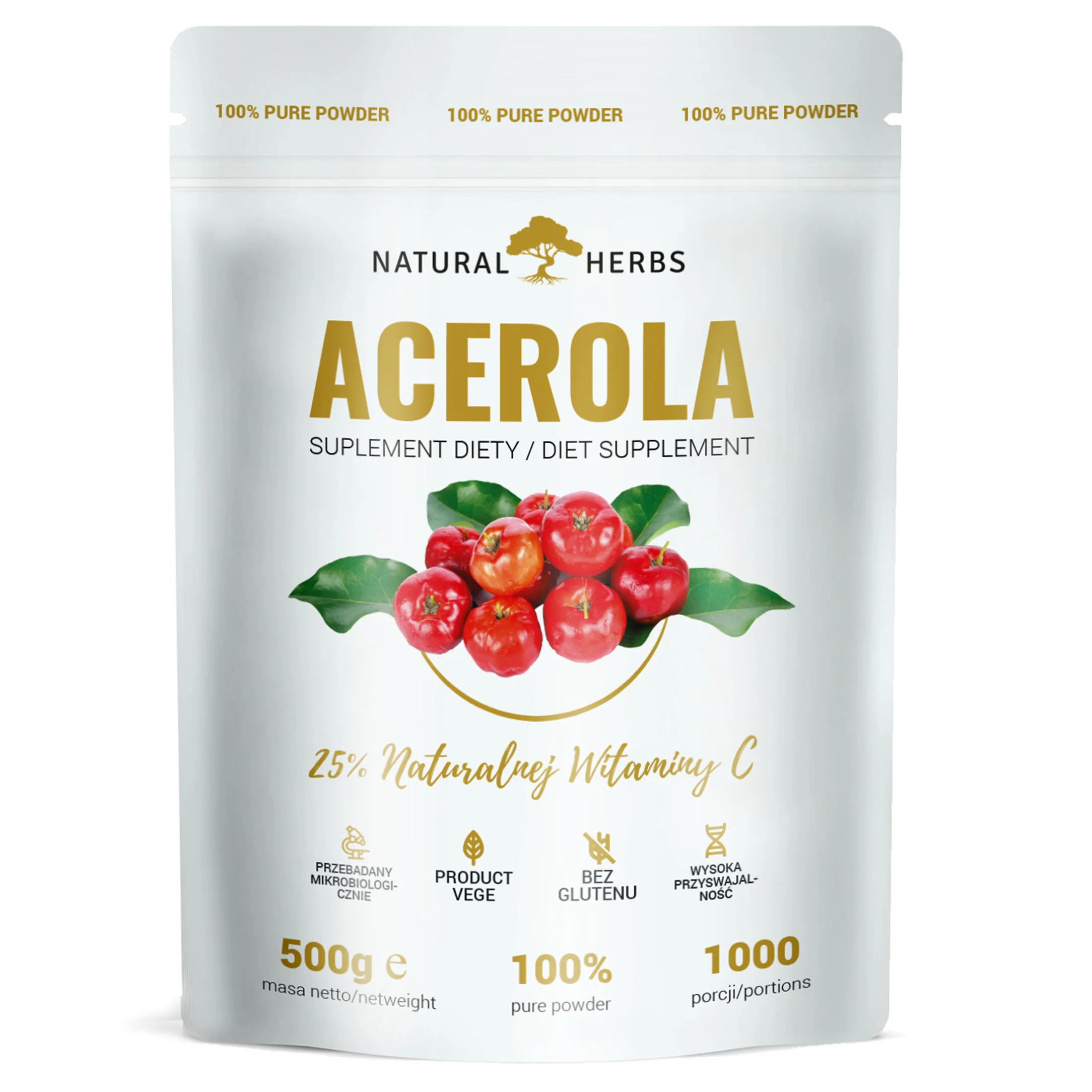 Natural Herbs Acerola proszek, 500 g