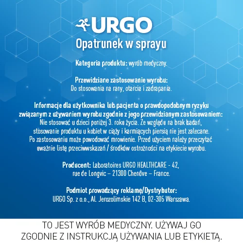 Urgo, antyseptyczny opatrunek w sprayu, 40 ml 