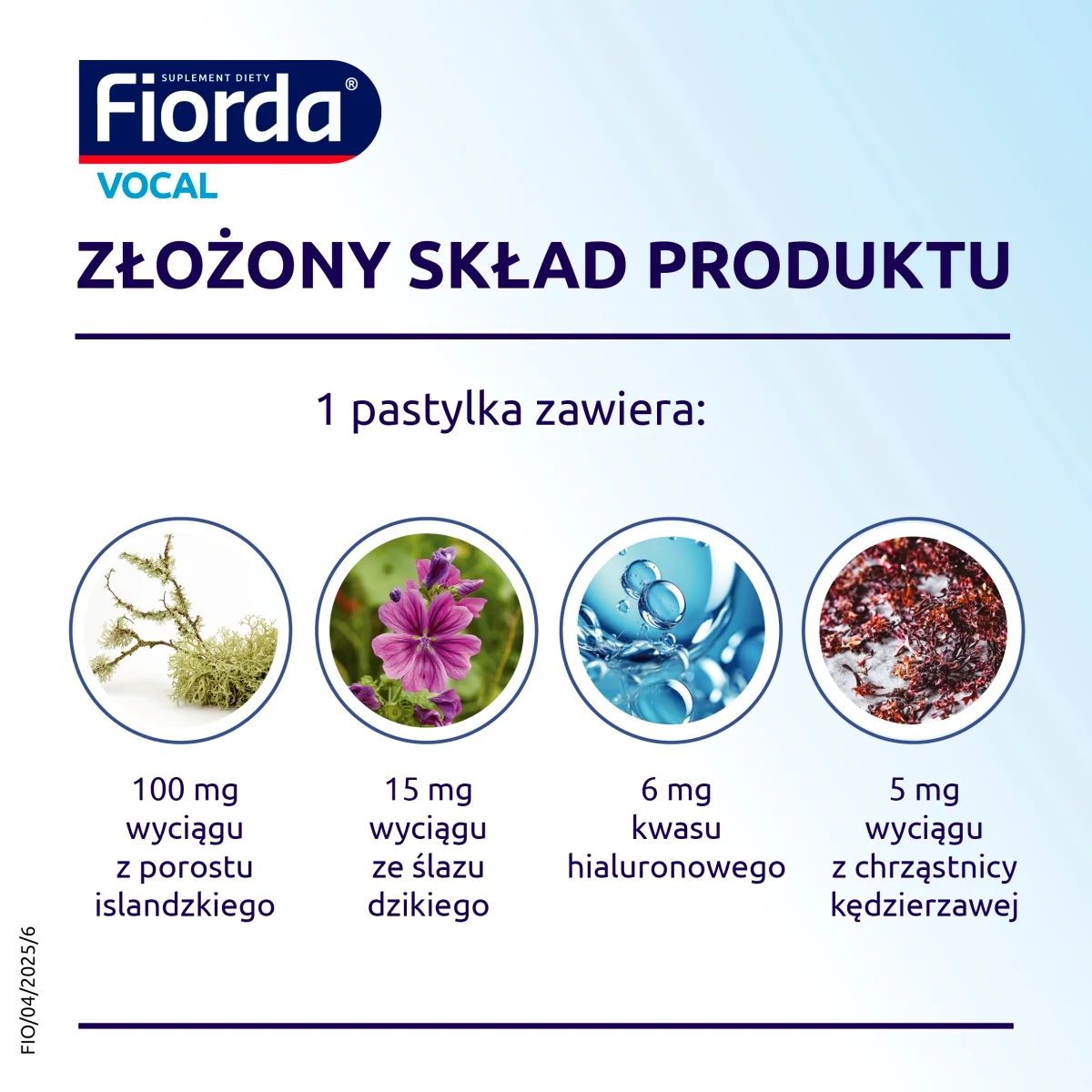 Fiorda Vocal 30 pastylek do ssania o smaku pomarańczowym