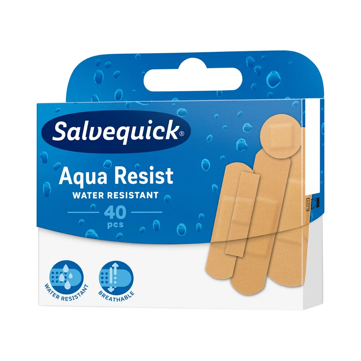 Plastry Salvequick Aqua Resist, water resistant, 40 sztuk plastrów